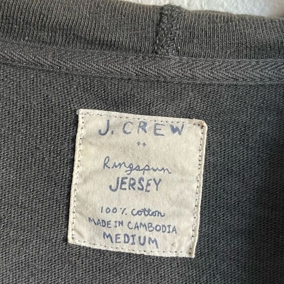 J. Crew Factory Ringspun Jersey Cotton Zip Up Hoodie in Charcoal Grey - Picture 4 of 6